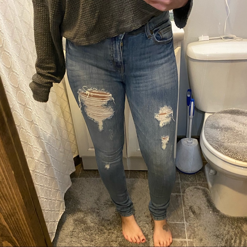 Eunina distressed mid rise denim